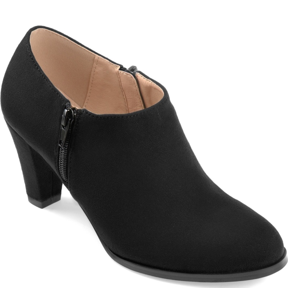 Journee Collection Suede Black Ankle Booties